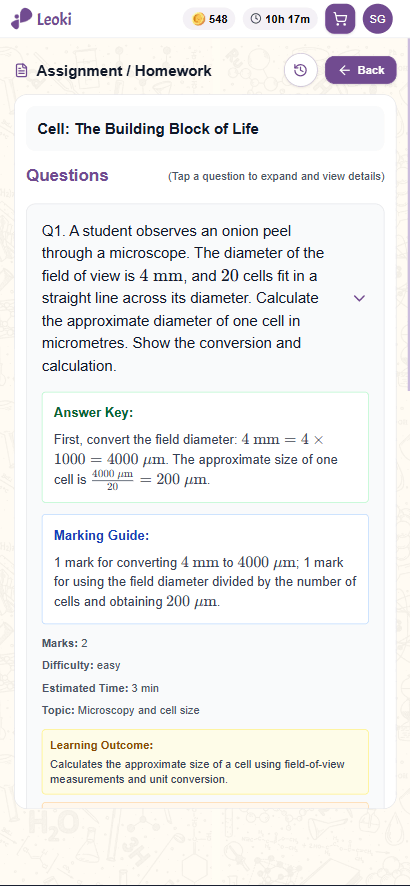 An assignment question with its answer key and marking guide